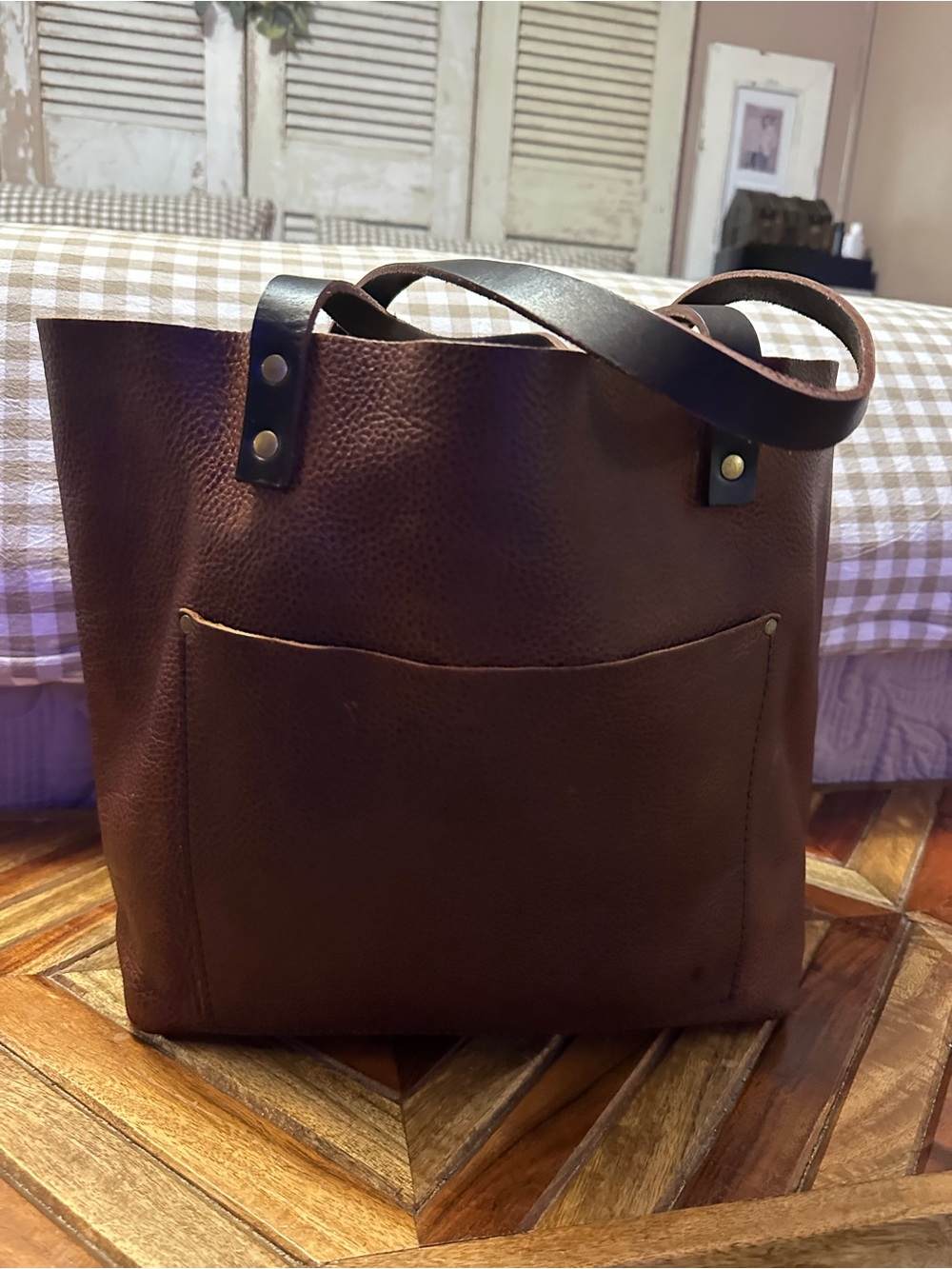 Portland Leather Brown Leather Classic Large Tote